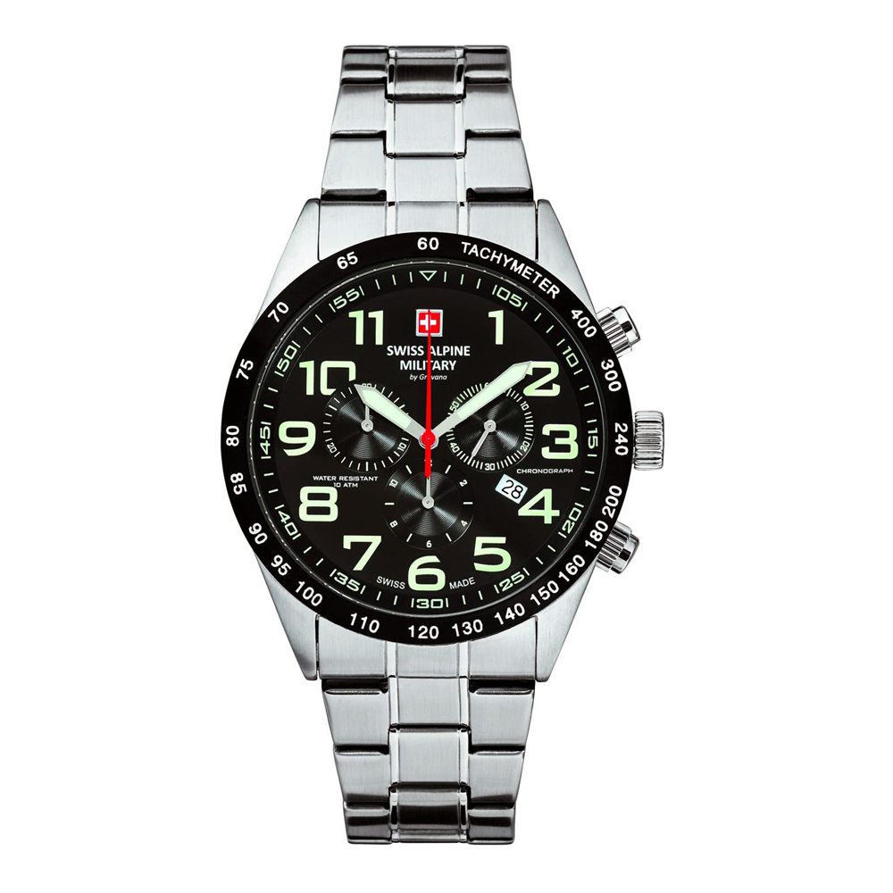 Swiss Alpine Military 7047.9137SAM Mens Watch Chronograph