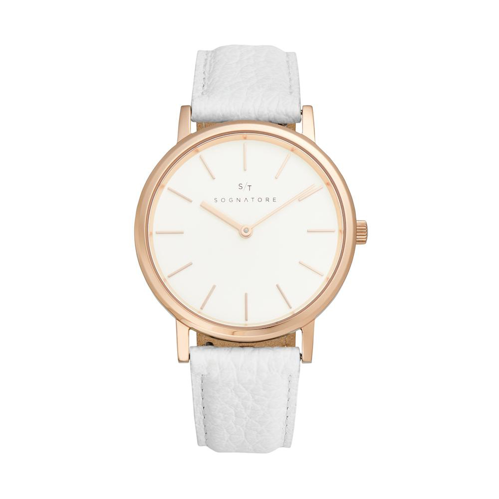 Sognatore Pure White Rose Gold Ladies Watch / Mens Watch