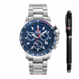 JDM Military Charlie ll JDM-WG017-02 Herrenuhr Chronograph Geschenkset Set