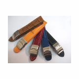 Leather watch strap with folding clasp UBL009